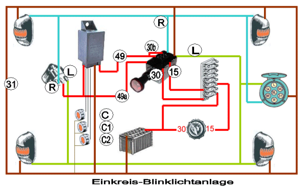 Blinkschalter Lenksäulenschalter m. Kontrollleuchten :: Ersatzteil Traktor