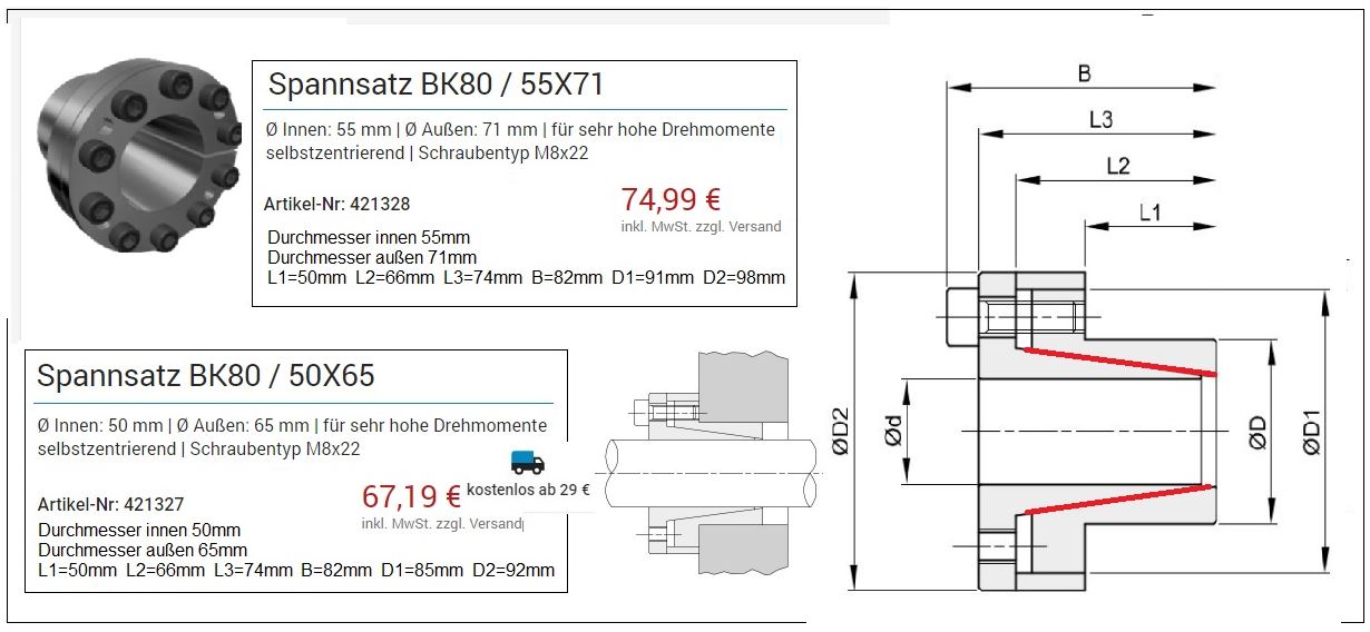 Spannsatz BK80 Angebot anklicken 